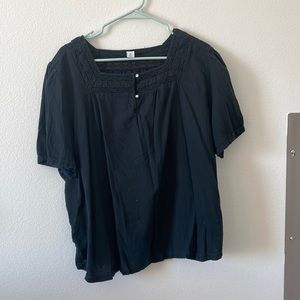 Black short sleeve blouse